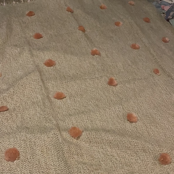 Anthropologie Polka Dot Pom Throw Blanket - Picture 3 of 7